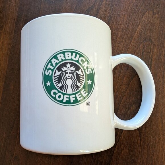2008 White Starbucks Siren Logo coffee mug 11 oz. - Picture 1 of 6